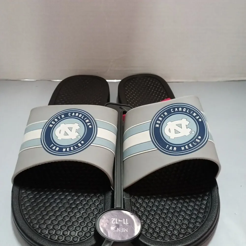 North Carolina Tar Heels FOCO Stripe Raised Slides Sandals Men’s US‎ M 11-12